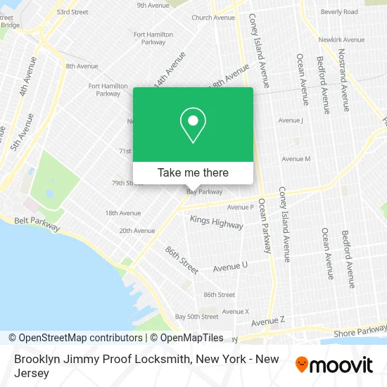 Brooklyn Jimmy Proof Locksmith map