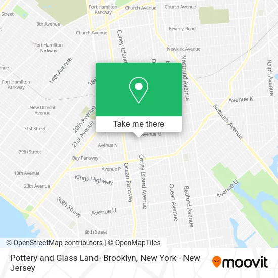 Mapa de Pottery and Glass Land- Brooklyn