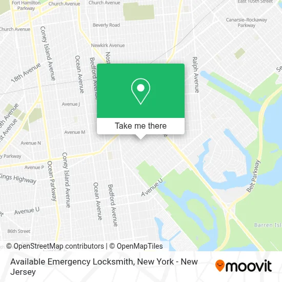 Available Emergency Locksmith map