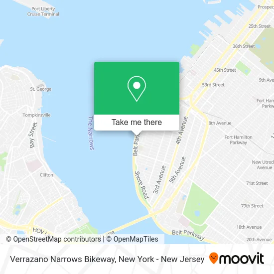 Verrazano Narrows Bikeway map