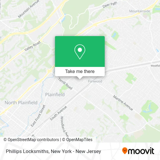 Phillips Locksmiths map
