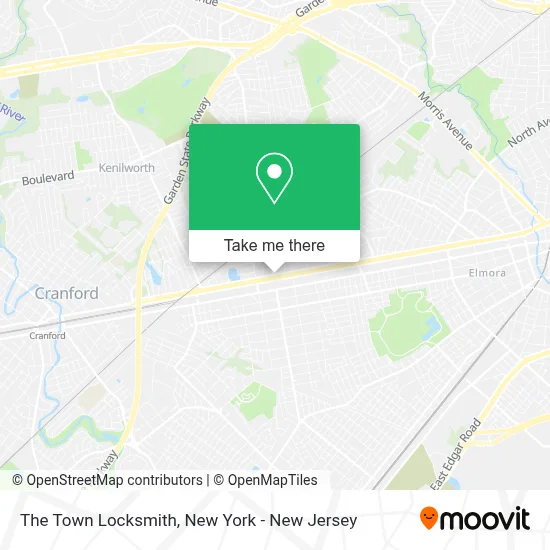 The Town Locksmith map