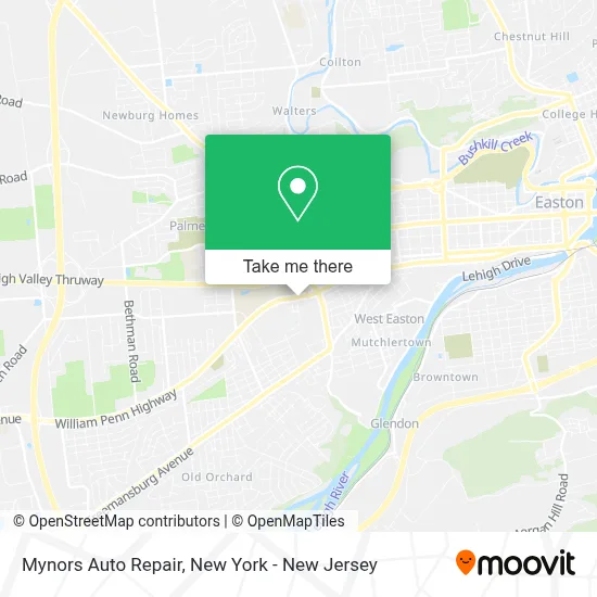 Mynors Auto Repair map