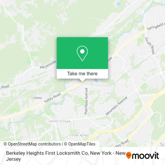Berkeley Heights First Locksmith Co map