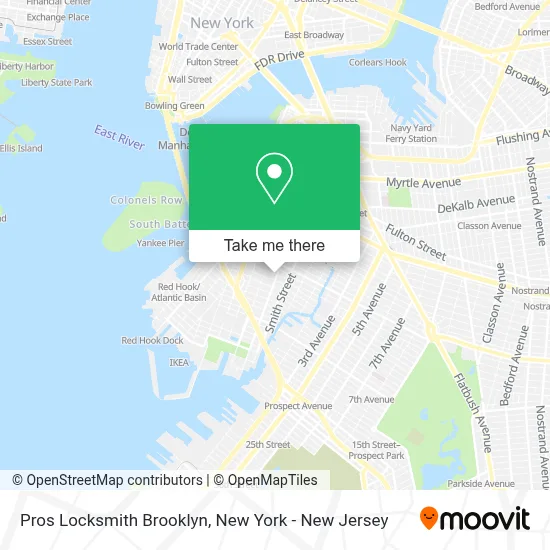 Pros Locksmith Brooklyn map