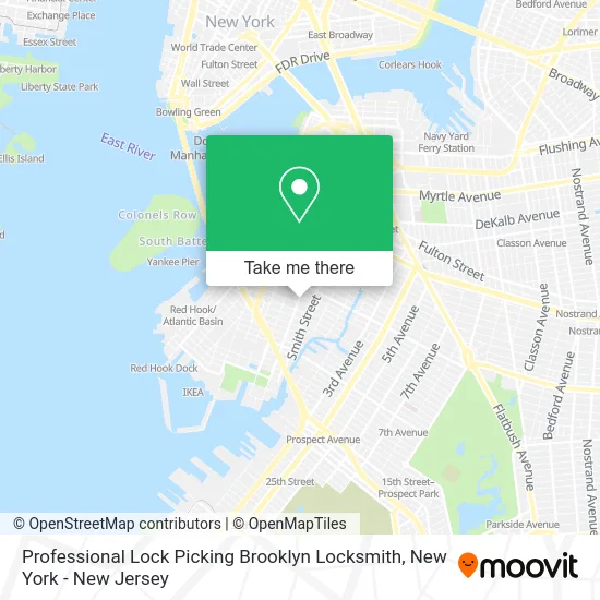 Professional Lock Picking Brooklyn Locksmith map
