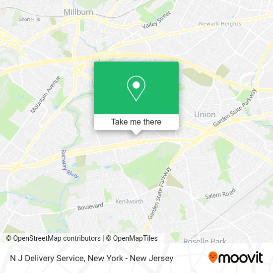 N J Delivery Service map