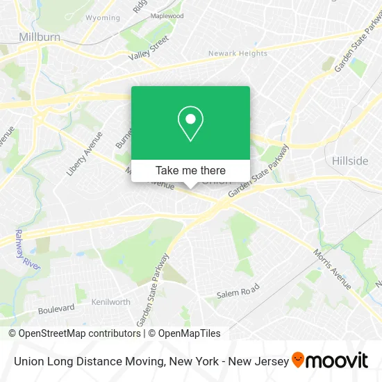Union Long Distance Moving map