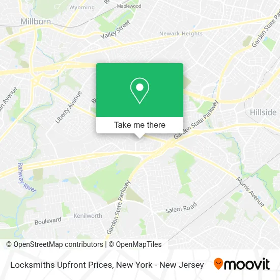 Locksmiths Upfront Prices map