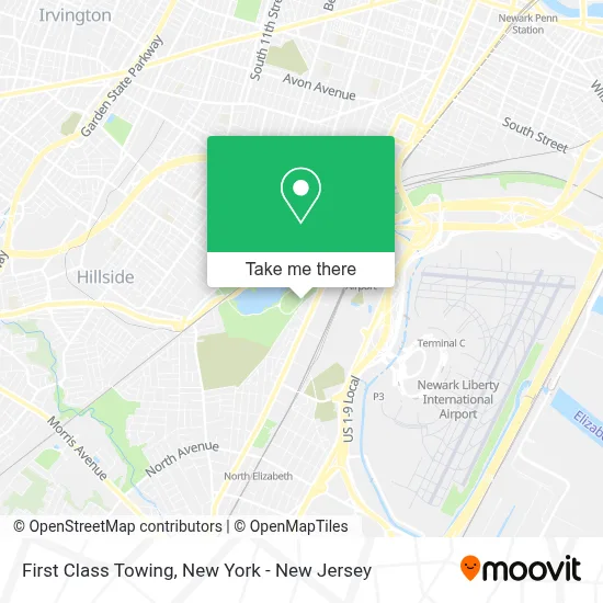 First Class Towing map