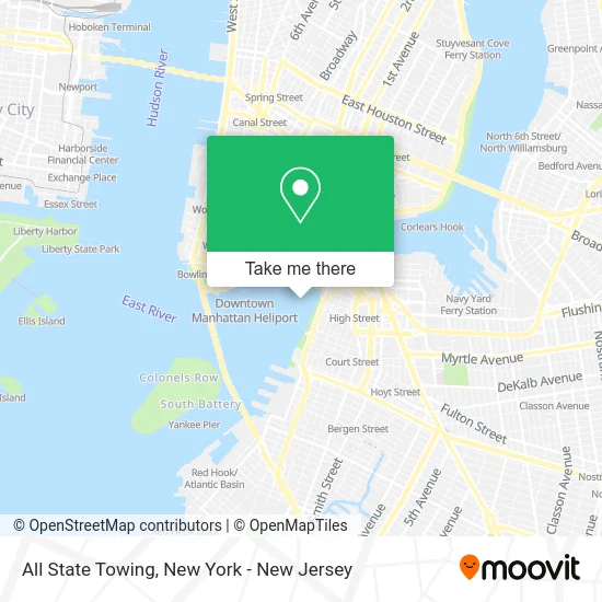 All State Towing map