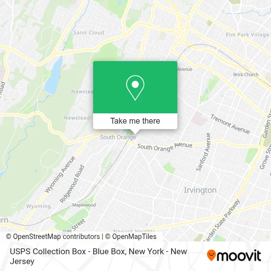 USPS Collection Box - Blue Box map