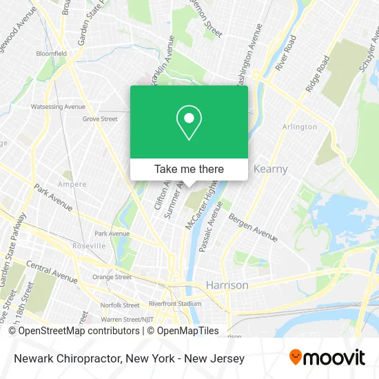 Newark Chiropractor map