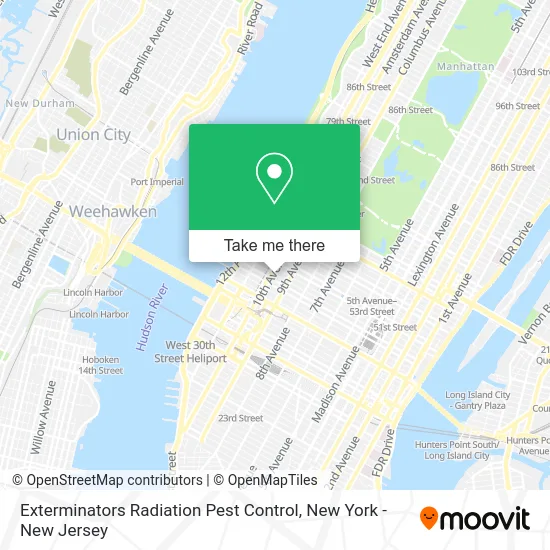Exterminators Radiation Pest Control map