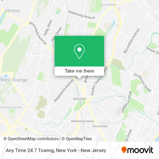 Any Time 24 7 Towing map