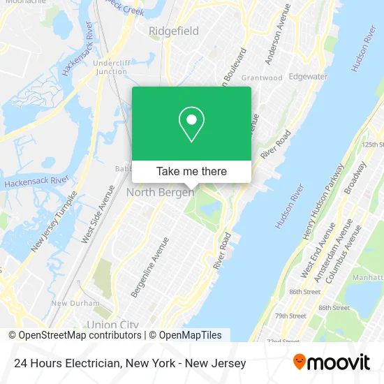 24 Hours Electrician map