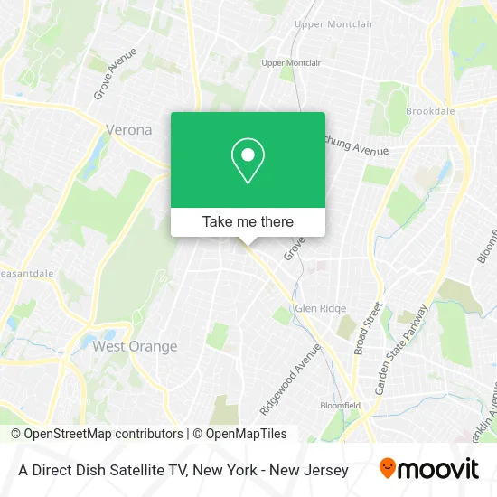 A Direct Dish Satellite TV map