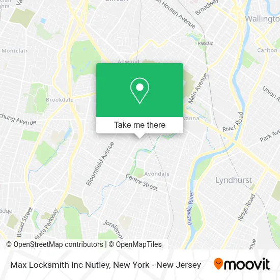 Max Locksmith Inc Nutley map