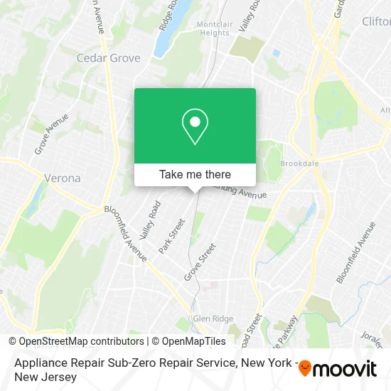 Appliance Repair Sub-Zero Repair Service map