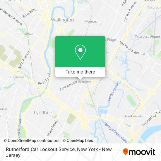 Rutherford Car Lockout Service map