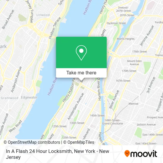 In A Flash 24 Hour Locksmith map