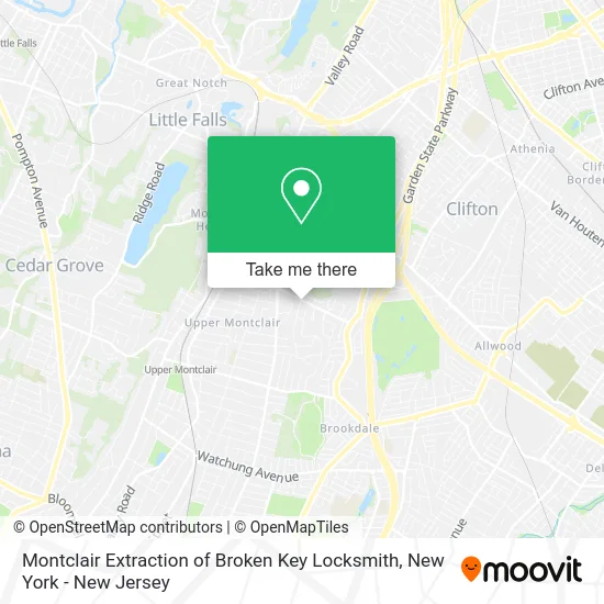 Montclair Extraction of Broken Key Locksmith map