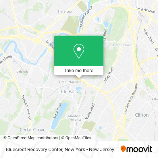 Bluecrest Recovery Center map