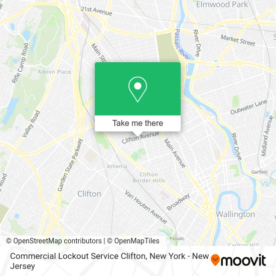 Commercial Lockout Service Clifton map