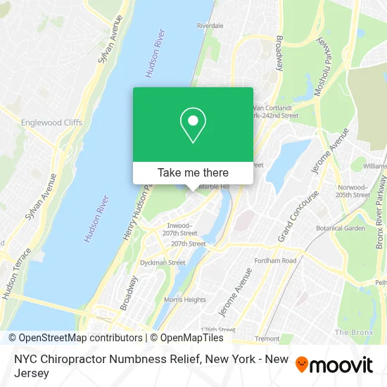 NYC Chiropractor Numbness Relief map
