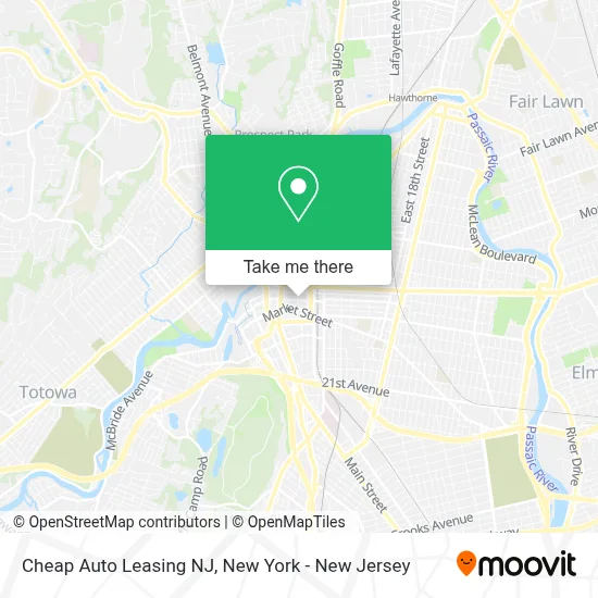 Cheap Auto Leasing NJ map