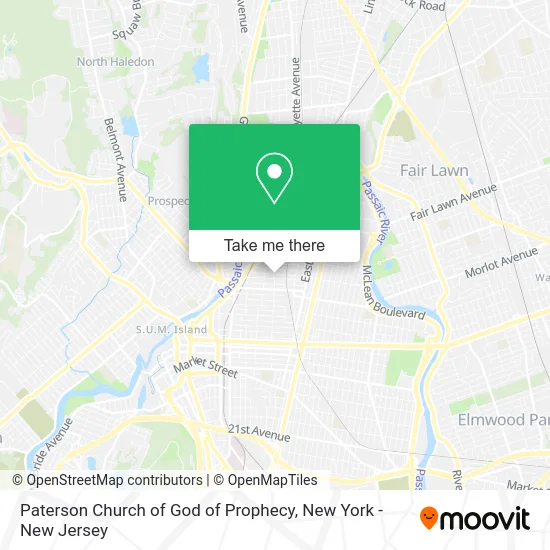 Paterson Church of God of Prophecy map