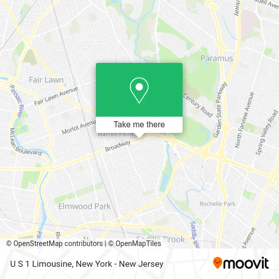 U S 1 Limousine map