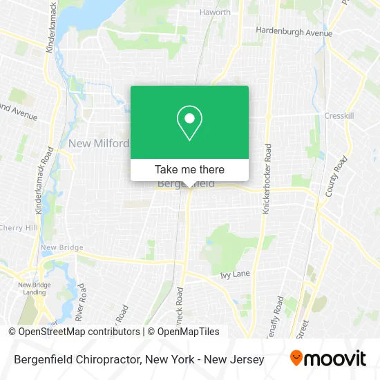 Bergenfield Chiropractor map