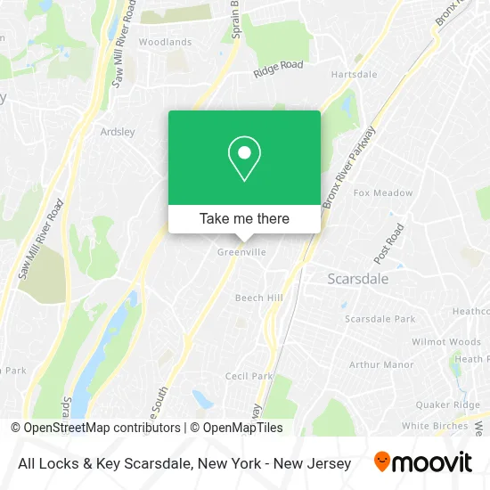 All Locks & Key Scarsdale map