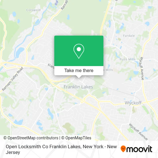 Open Locksmith Co Franklin Lakes map