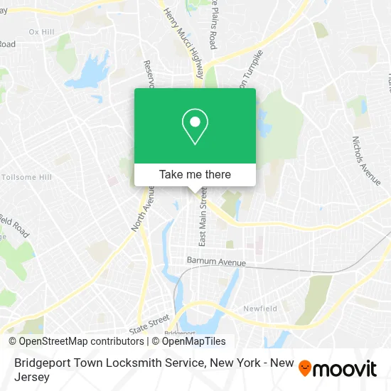 Bridgeport Town Locksmith Service map