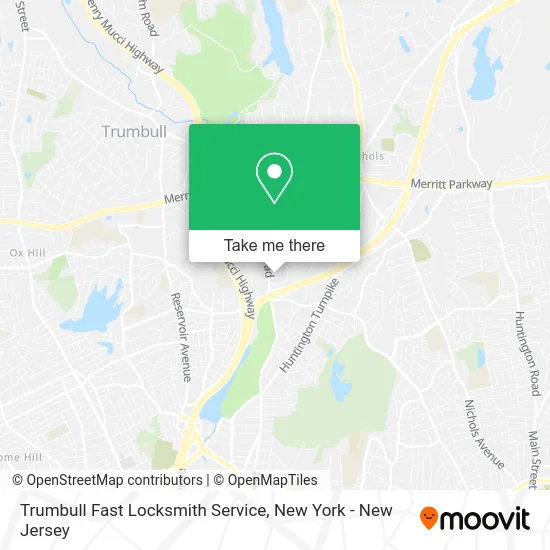 Trumbull Fast Locksmith Service map