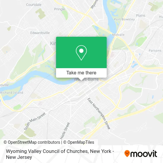 Wyoming Valley Council of Churches map