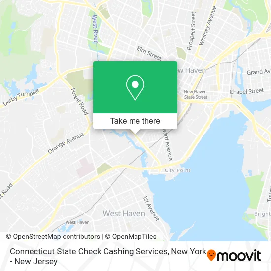 Connecticut State Check Cashing Services map