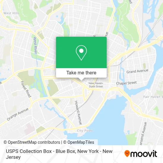 USPS Collection Box - Blue Box map
