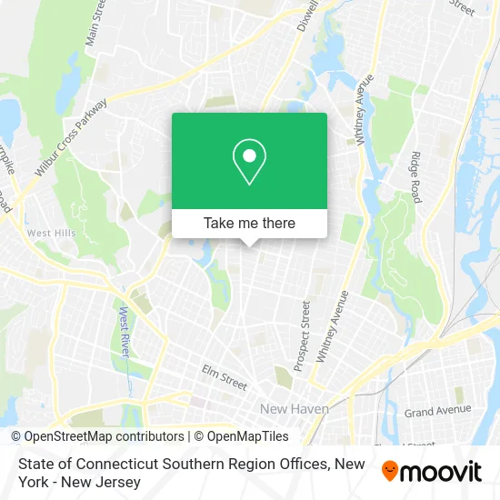 State of Connecticut Southern Region Offices map