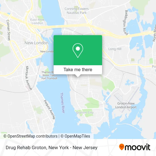Mapa de Drug Rehab Groton
