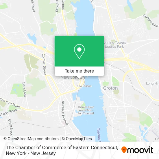 The Chamber of Commerce of Eastern Connecticut map