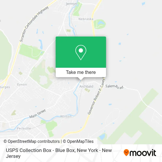 USPS Collection Box - Blue Box map