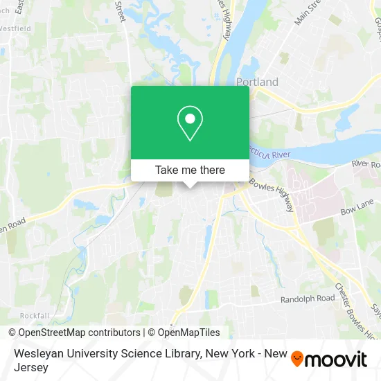Wesleyan University Science Library map