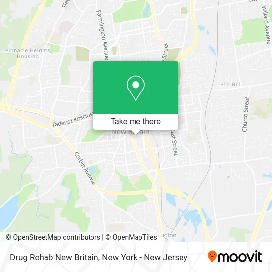 Drug Rehab New Britain map
