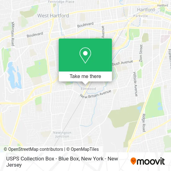 Mapa de USPS Collection Box - Blue Box
