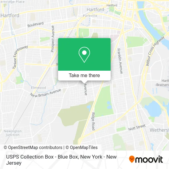 USPS Collection Box - Blue Box map