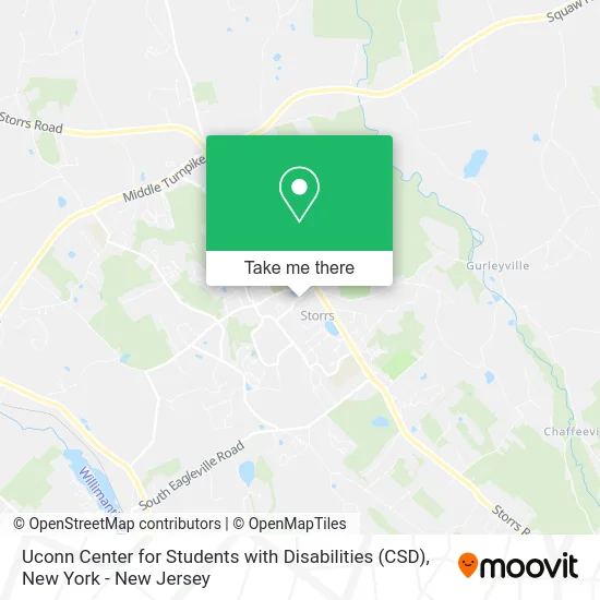 Mapa de Uconn Center for Students with Disabilities (CSD)