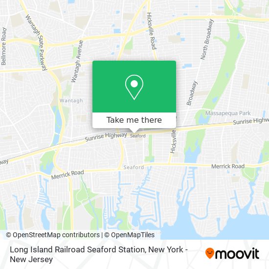 Long Island Railroad Seaford Station map